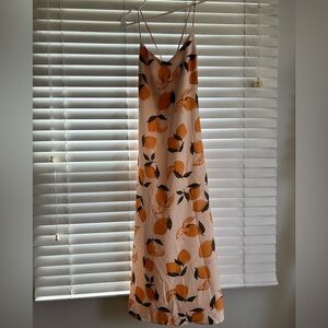 Petal & Pup Orange Citrus Print Midi Dress